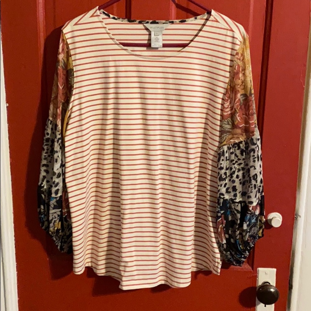 Animal print accent top